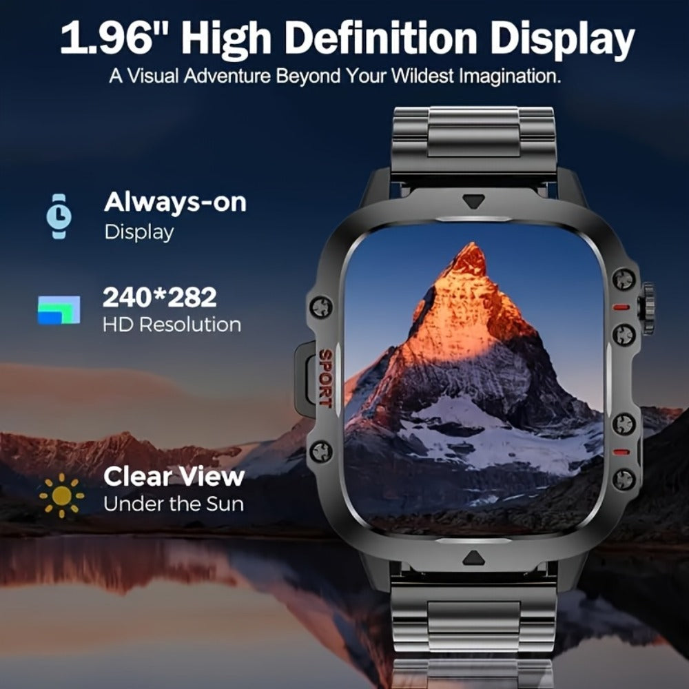 2-in-1 Smartwatch with Wireless Earbuds, Bluetooth Calling & Music Playback, HIFI Sound Quality, HD Lens Camera, Built-in Microphone, UV Protection, Magnetic USB Charging, Dual Strap – Outdoor Sports Smart Watch for Men & Women