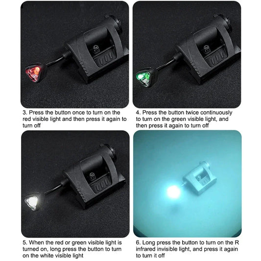 Tactical LED Helmet Light with 3 Modes, ARC Rail Mount and CR123A Power