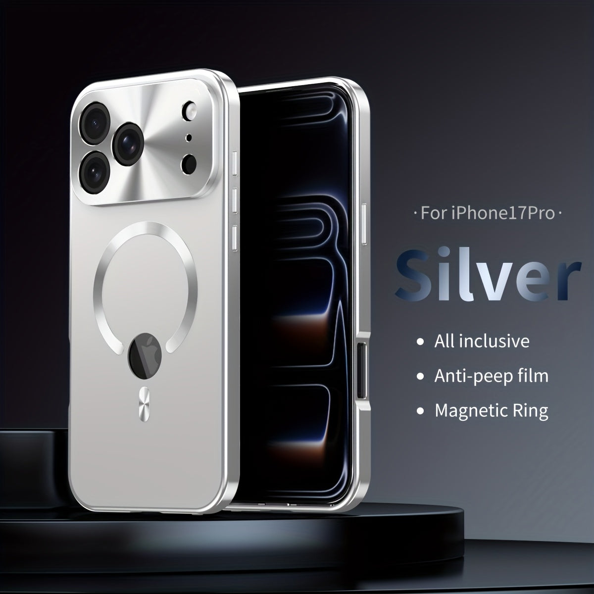 iPhone Anti-Spy Magnetic 2-in-1 Phone Case with All-Round Lens Protection – Complete Drop Protection Cover for iPhone 12 13 14 15 16 Pro Max Plus | Privacy Shield Slim Fit Design