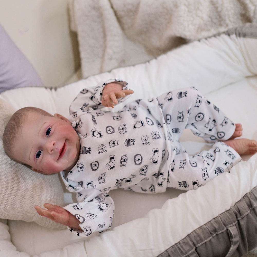 19-Inch Cloth Body Reborn Baby Doll with Vinyl Limbs and Accessories