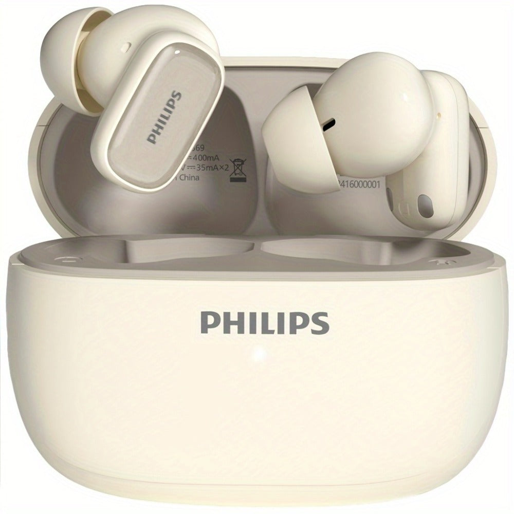 Philips TAT2569 Noise Cancelling Wireless Earbuds Touch Control USB-C Fast Charging 5H Playtime True Wireless Headphones Compatible iOS Android Black Blue White