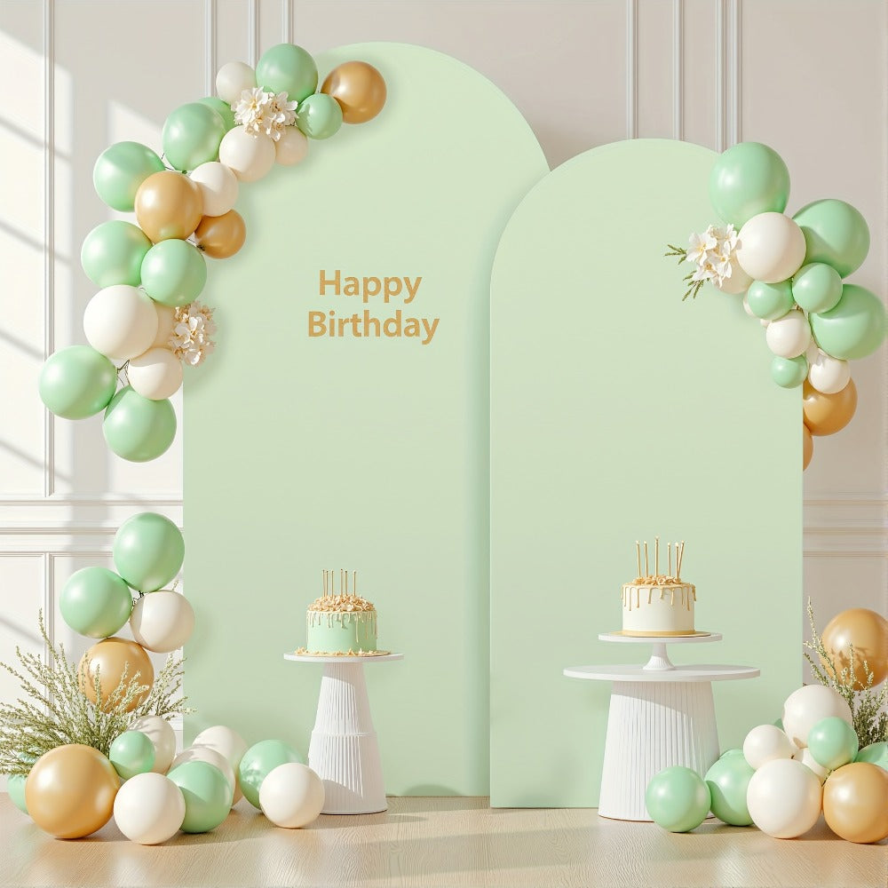 Wedding Arch Cover 2pcs Stretchable Wrinkle-Free Polyester Tight-Fit Arch Banner Covers with Zipper for Wedding Ceremony Birthday Gender Reveal Bridal Shower Graduation Party Decor