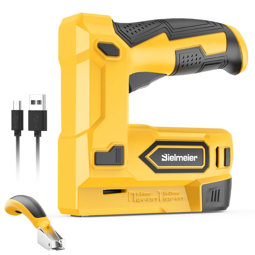 Cordless Stapler Brad Nailer 2-in-1 4V / 20V No Compressor – Lightweight with Battery, Charger & 1600pcs Nails & Staples, for Carpentry, Home Improvement, Upholstery & DIY – Multiple Colors & Upgrade Versions