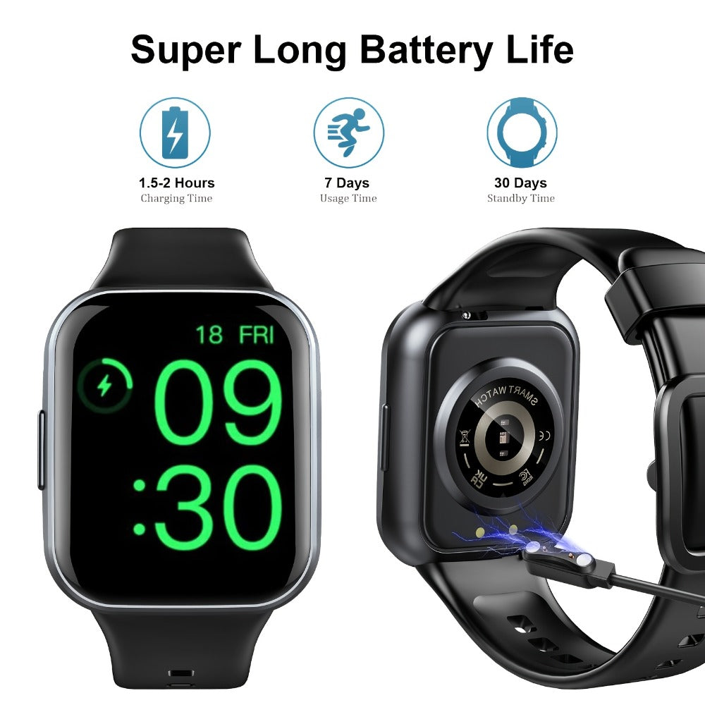112 Sports Modes Smartwatch Bluetooth 5.3 for Men Women – 1.69" HD Touch Screen Wireless Calling Sleep Monitor Fitness Activity Tracker Compatible with iOS Android Off White Black Gift