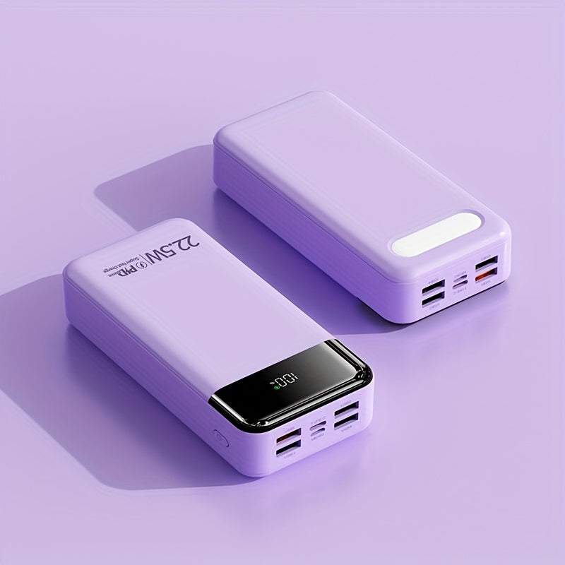 60000mAh Power Bank 22.5W Fast Charging with Built-in Light LED Power Display Removable Emergency Battery Pack for Android iPhone Phones Tablets Outdoor Travel Camping