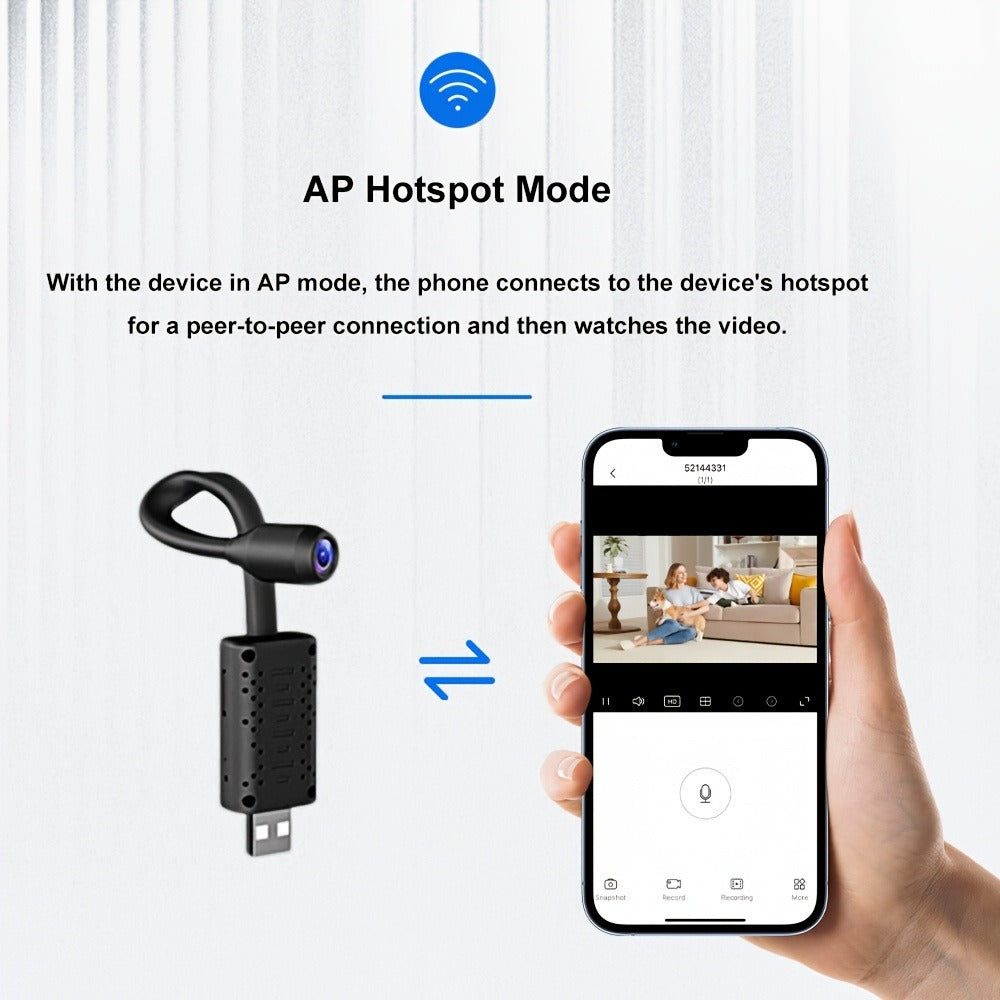 No WiFi Security Camera 3 Pack with Built-In Hotspot – 1080P Motion Detection, Audio Recording, Cloud & SD Card Storage, USB Plug-In Power, Easy Install, Real-Time Close Range Viewing System