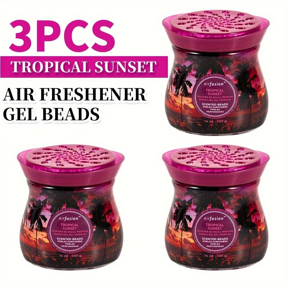 Air Freshener Scented Beads 3-Pack – Long-Lasting Fragrance Beads, Multi-Purpose Odor Eliminator for Home, Car, Closet, Bathroom & Office, Essential Oil Aromatherapy, 6 Scents Available