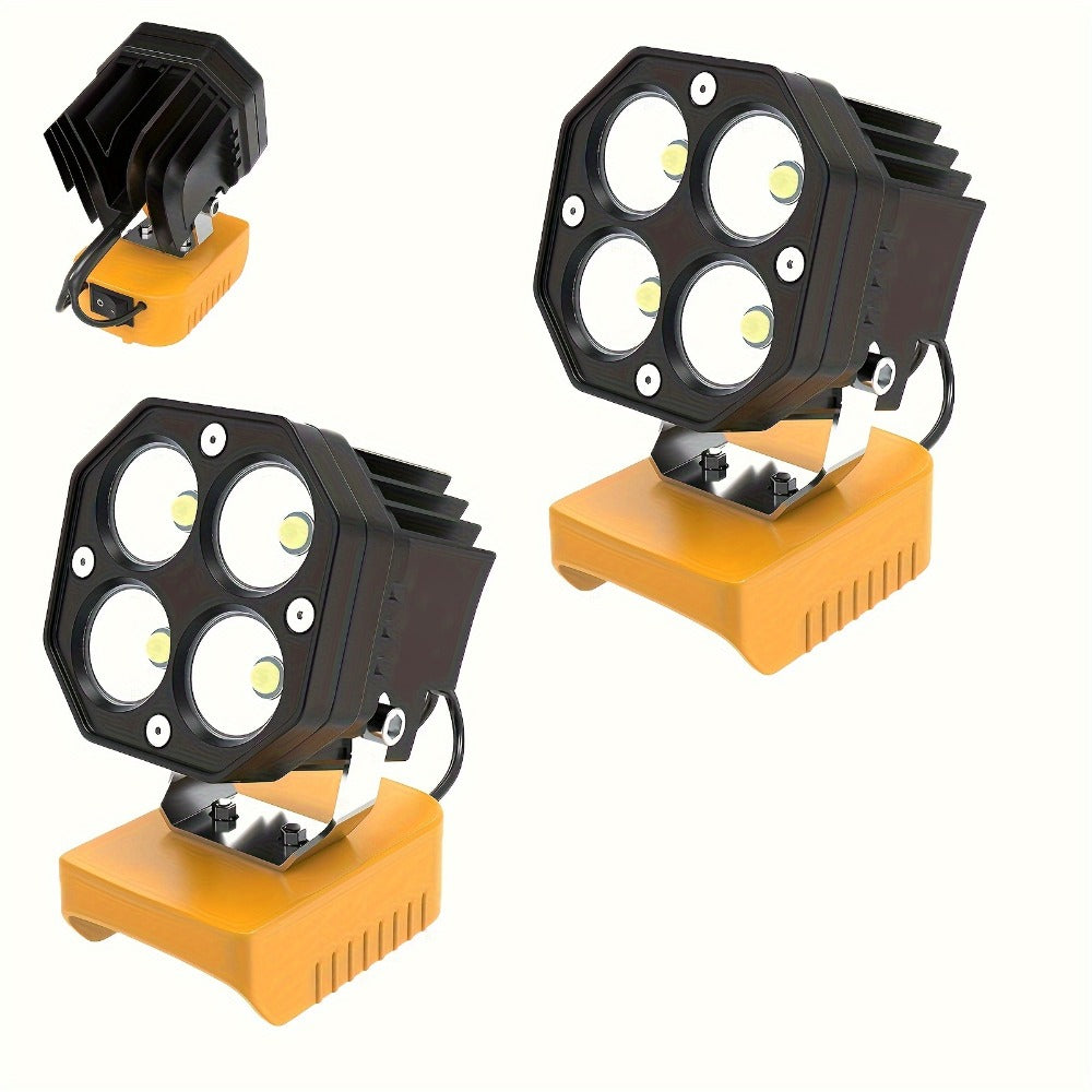 Four-Leaf Clover LED Work Light Compatible with DeWalt 20V Battery – Portable Cordless Job Site Lamp with Built-In Switch for Workshop, Camping & Emergency Lighting