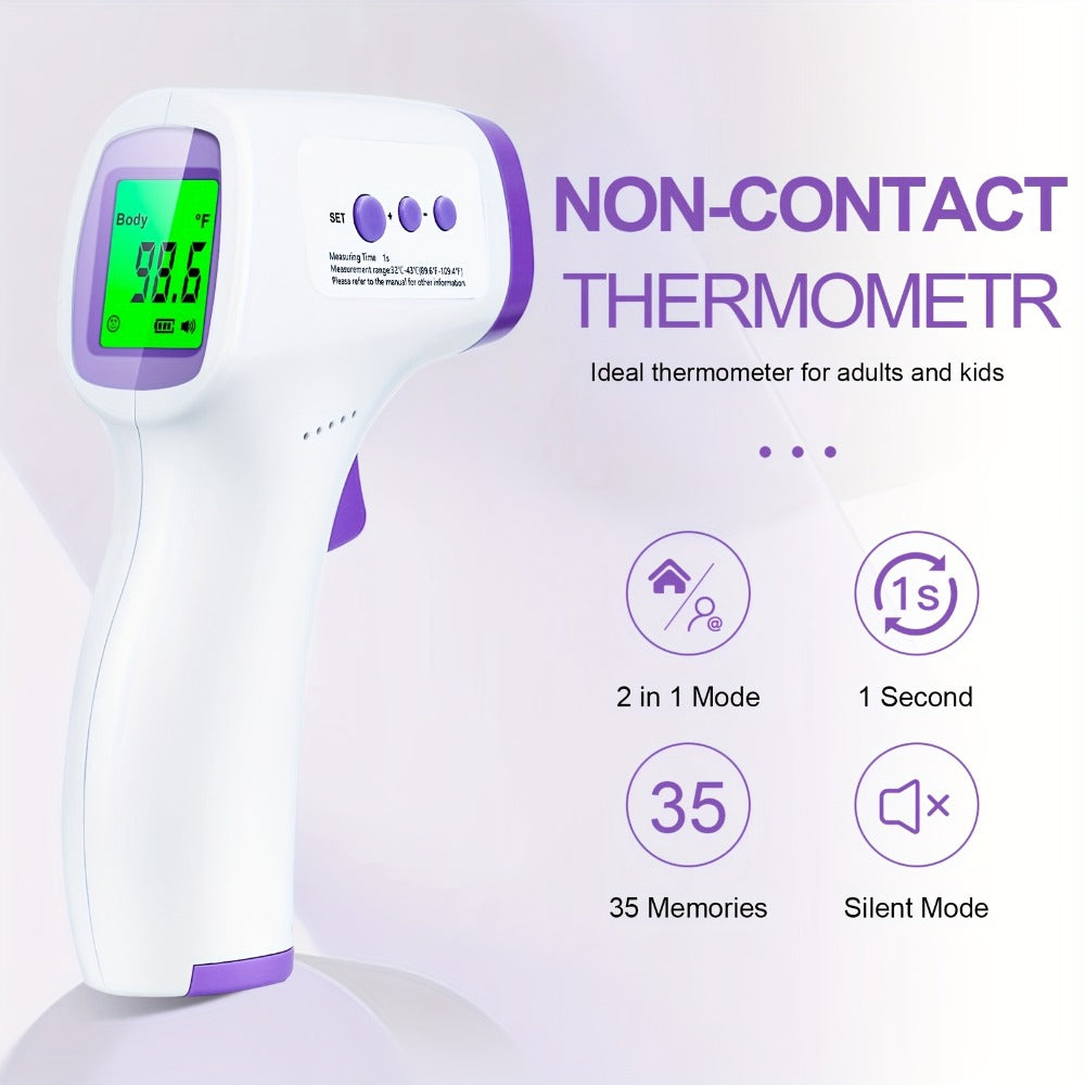 Non-Contact Forehead Thermometer Digital Infrared – 1-Second Instant Reading, Fever Alarm, 3-in-1 Forehead & Object Mode, FSA HSA Eligible, Silent & Memory Mode, 3 Backlights
