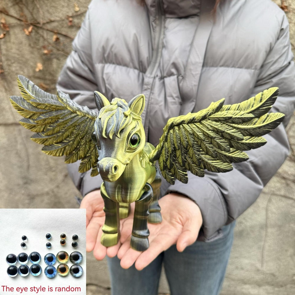Pegasus Flying Horse Figurine Articulated 3D Printed – Large Poseable Mythology Fantasy Sculpture 10 Color Styles, Movable Joints Desk Decor Unique Gift for Kids Adults Horse Lovers