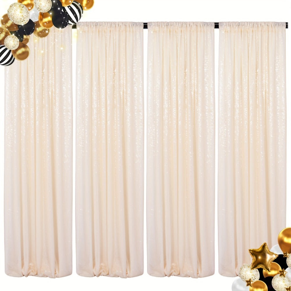 Sequin Backdrop Curtains 2FTx8FT Glitter Photography Background Panels for Party Wedding Birthday Stage Decoration Gold Yellow Shimmer Curtain Set 4 6 10 Panels Available