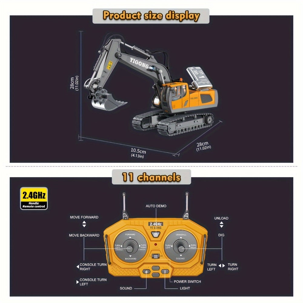 RC Construction Vehicle Toy with Excavator and Multi-Vehicle Options