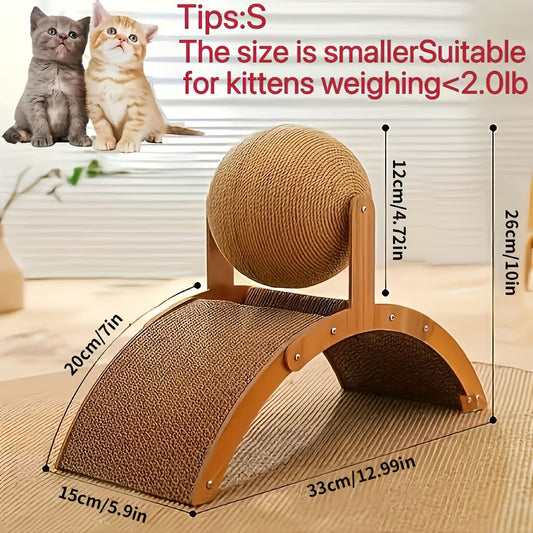 Cat Scratching Ball & Post, 2-in-1 Sisal Scratcher with Hanging Ball Toy