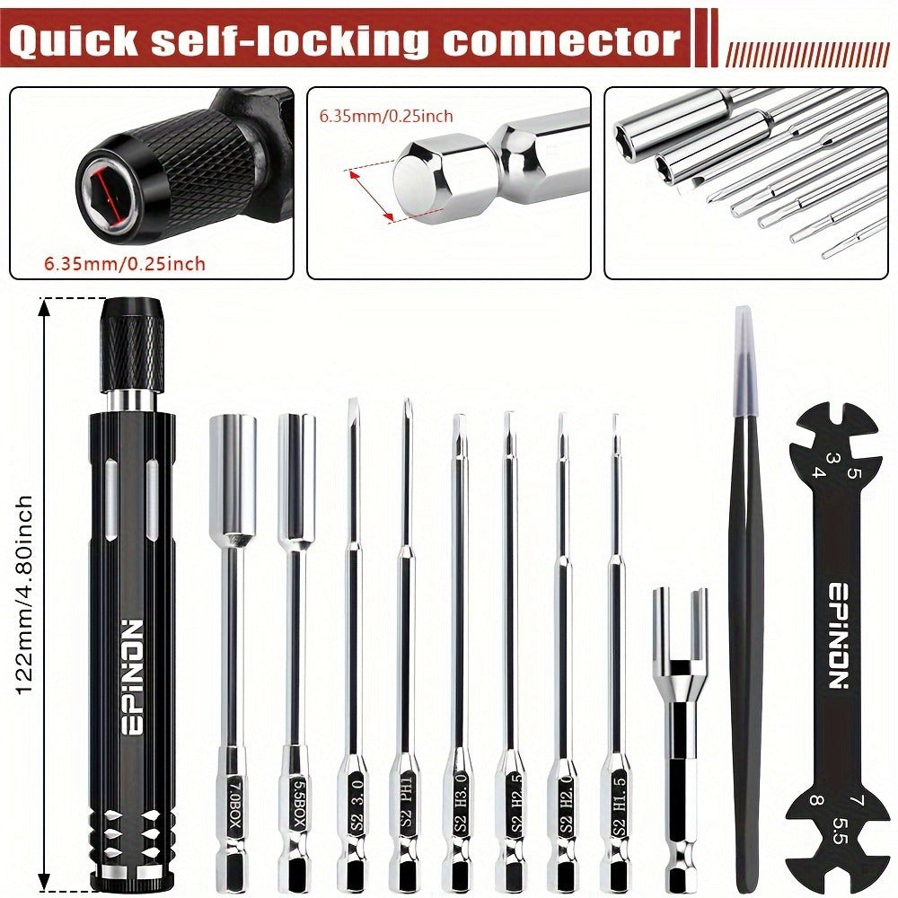 EPINON RC Car Maintenance Stand Tool Kit, 360° Rotating Work Stand with 520 Pc Screw Set