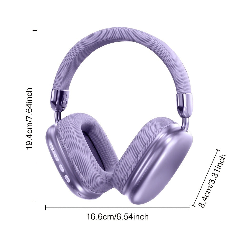 WH35MAX Noise Cancelling Wireless Headset HiFi Deep Bass Built-in HD Mic Comfortable Over-Ear Stereo for Travel Office Laptop Phone Christmas Gift Black Purple Silver