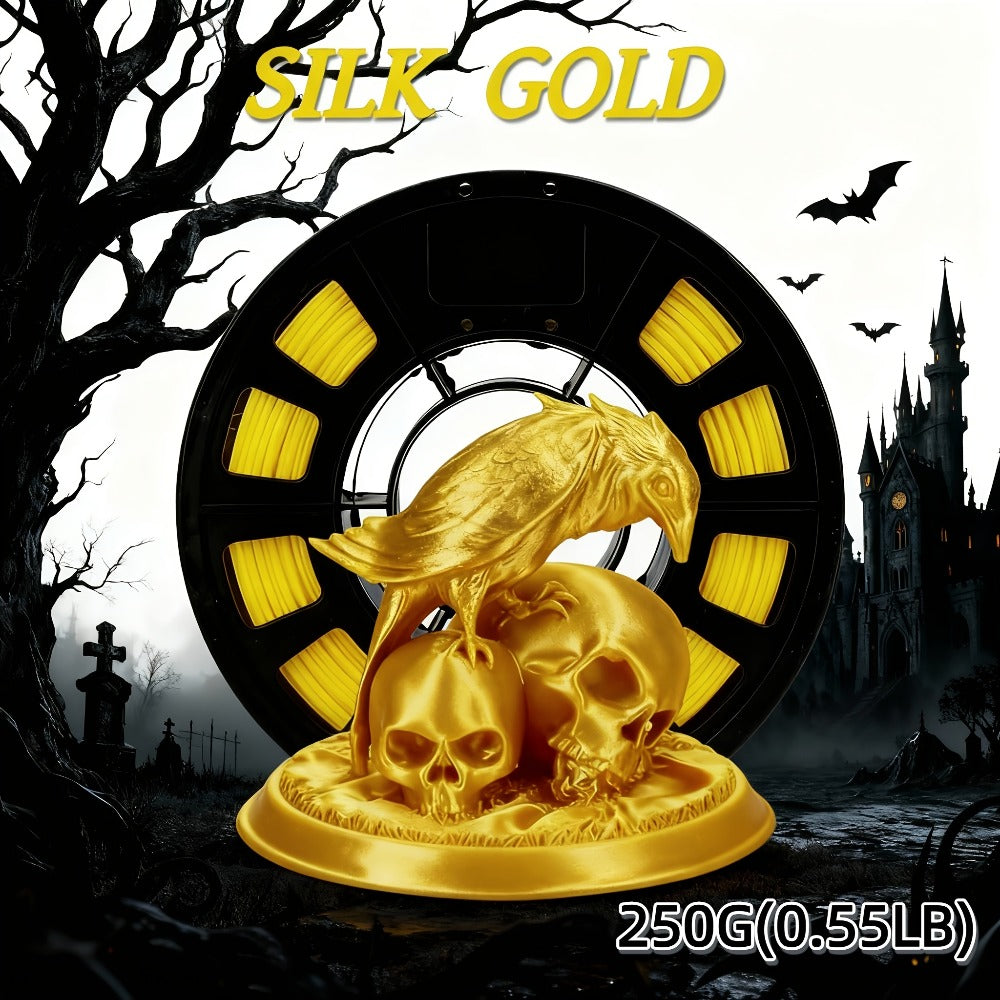 Silk PLA Filament 250g 12 Colors 1.75mm ±0.02mm – Silk Metallic Transparent & Solid Finish Options Vacuum Packed Beginner Friendly Wide FDM Compatibility for 3D Printers