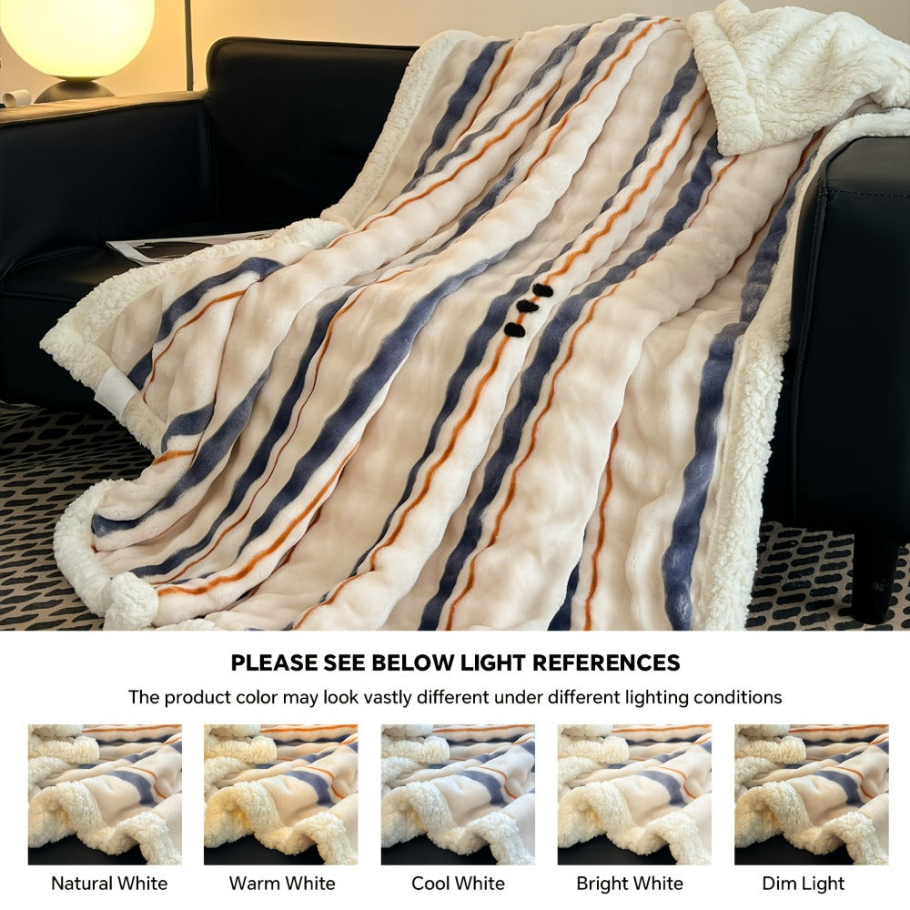400-450gsm Heavyweight Flannel Blanket – Thick Warm Woven Throw for Bed, Sofa & Bedroom, Machine Washable, 16 Patterns, 4 Sizes