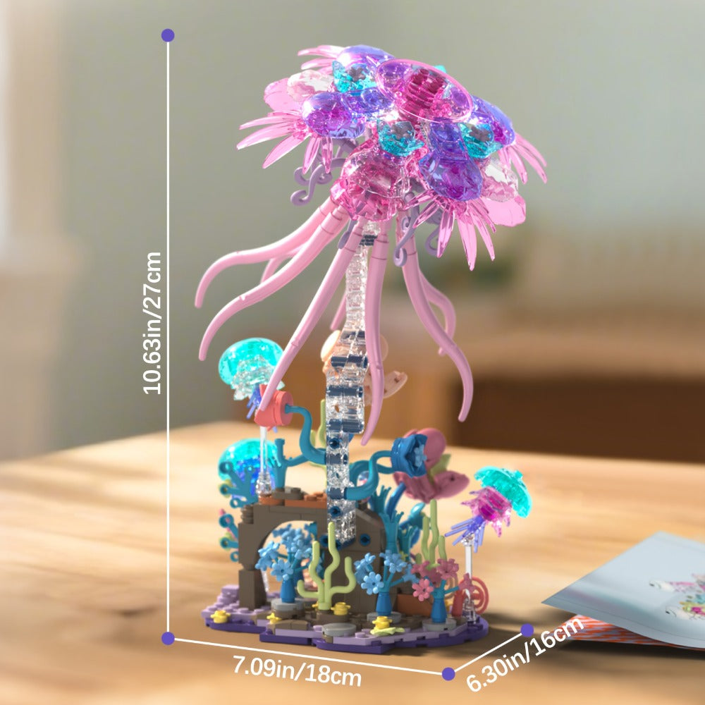 526-Piece Jellyfish Building Block Display Model for Desk or Shelf