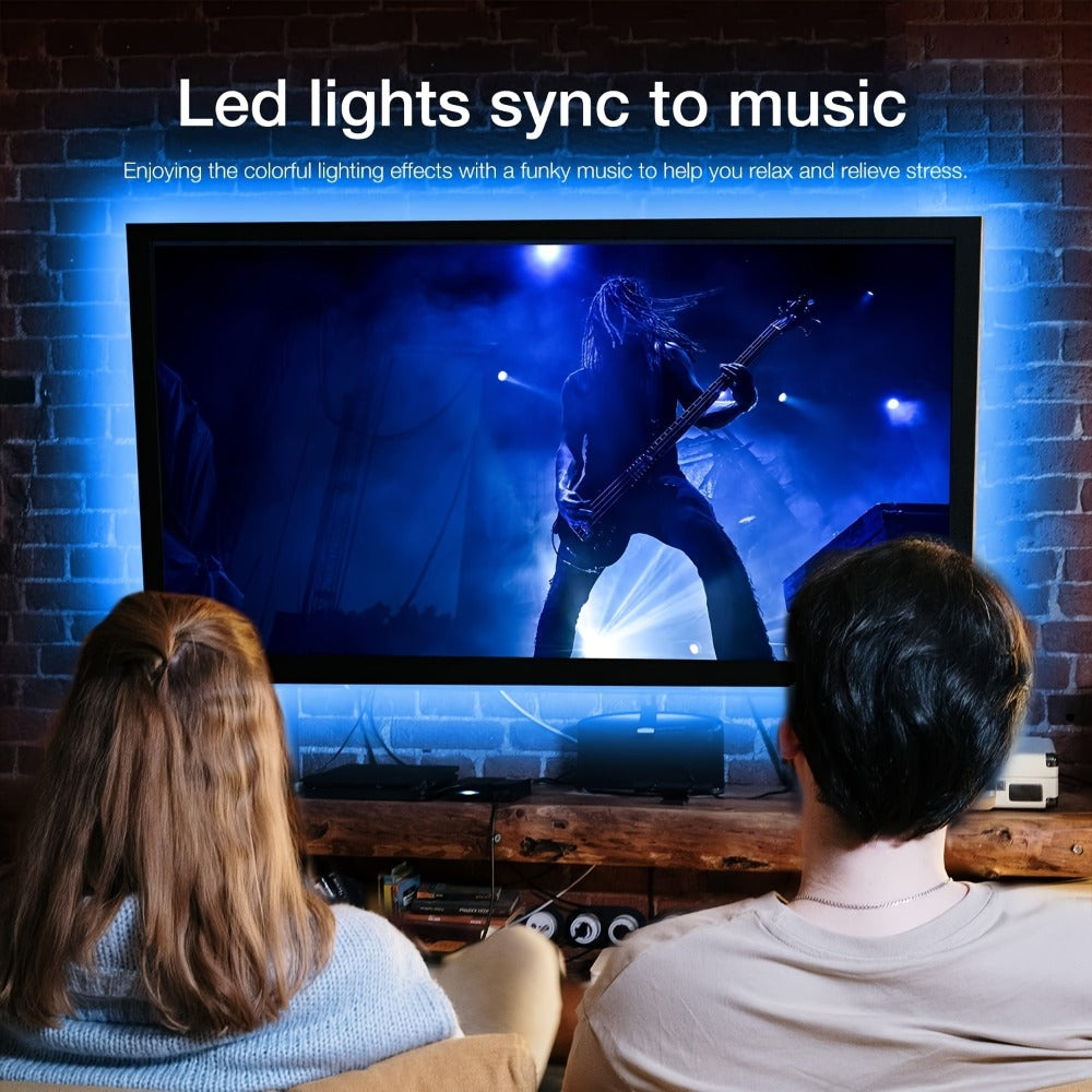 TV LED Backlight Strip with AR Screen Sync - RGB Smart Ambient Light for 35-80 Inch TVs & Monitors, Music Sync, App Control, Immersive Bias Lighting for Gaming Room & Home Theater