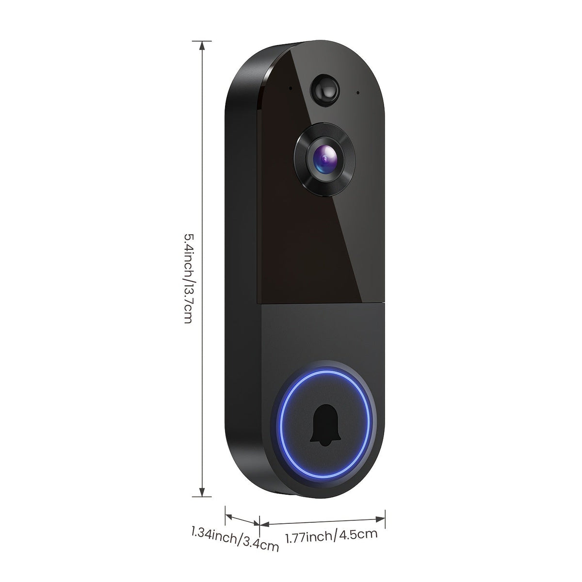 166° Ultra Wide Angle Smart Doorbell Camera 2K HD Wireless WiFi – AI Human Detection, Two-Way Audio, Night Vision, Cloud Storage, Rechargeable Battery, 2.4GHz, Black Linen Purple