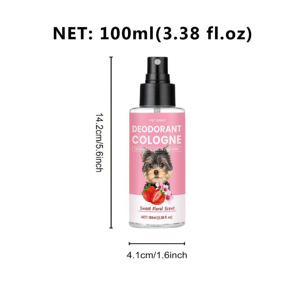 Dog Cologne Deodorant Spray – Floral Sweet Scent with Vanilla, Raspberry & White Peony | All Breed Pet Perfume, Long-Lasting Odor Control, 4.2oz