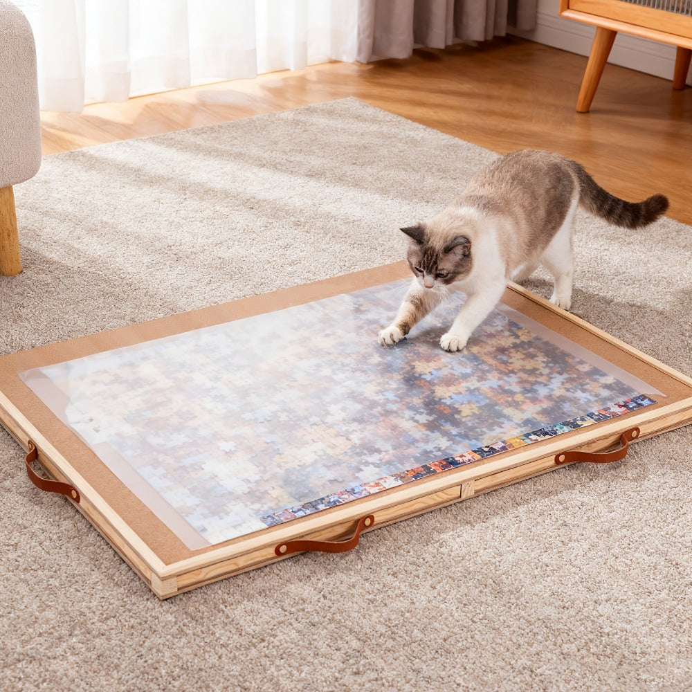 Rotating Puzzle Table with 6 Drawers & Cover, 35"x27" – Fits Puzzles up to 1500 Pieces