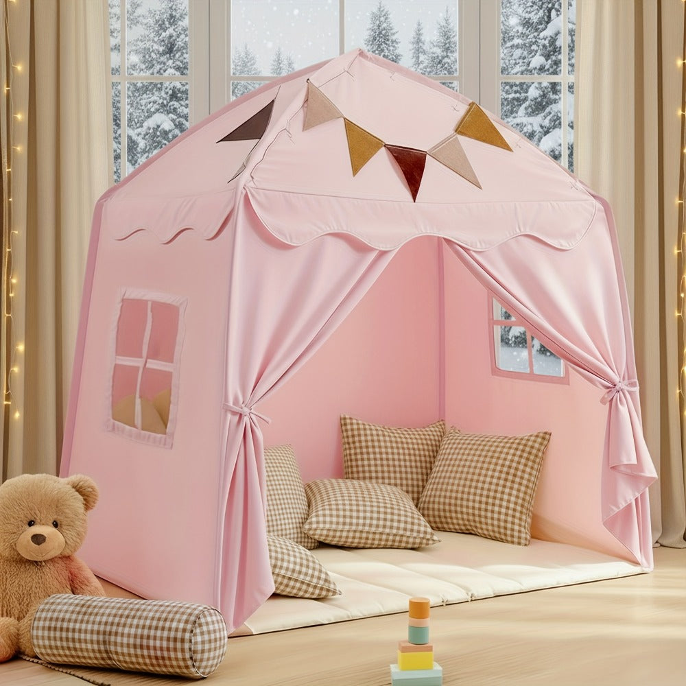 Kids Play Tent with Foldable Design in Beige, Pink, Green, Brown or Cream
