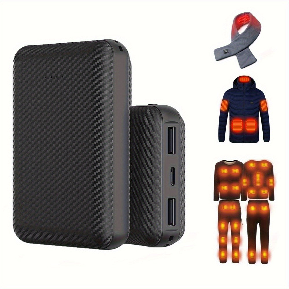 20000mAh Heated Vest Power Bank 5V 3A – Battery Pack for Heated Jacket, Scarf, Socks & Gloves, USB-C Input, Li-Polymer, Winter Heated Clothing Power Supply for Skiing, Hunting & Outdoor Work