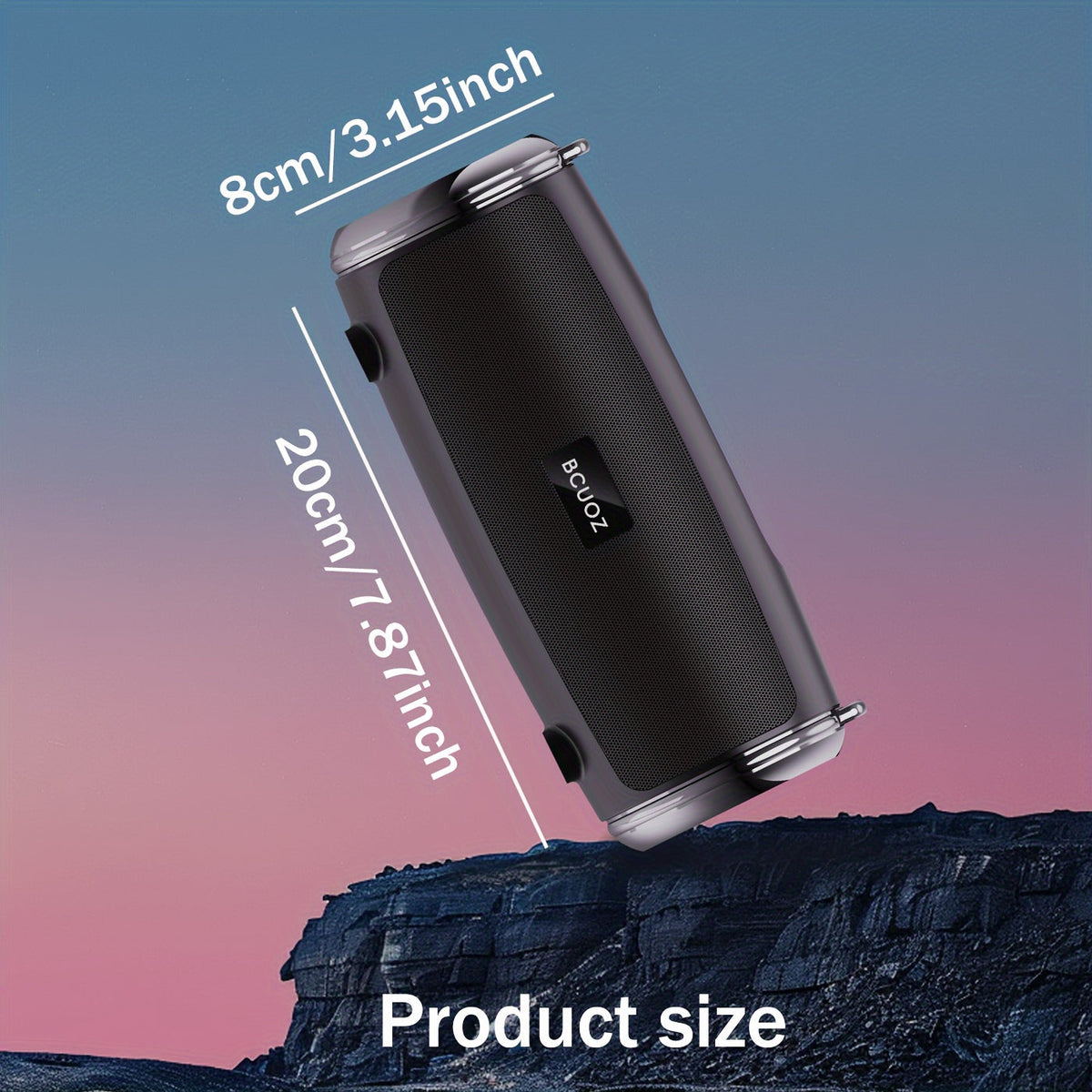 3D Surround Sound Bluetooth Speaker with Subwoofer BCUOZ, Portable Wireless Bass Speaker TWS Stereo, Hands-Free Calling, FM Radio, AUX USB Input, Deep Bass Compact Speaker for Home Outdoor Travel Office