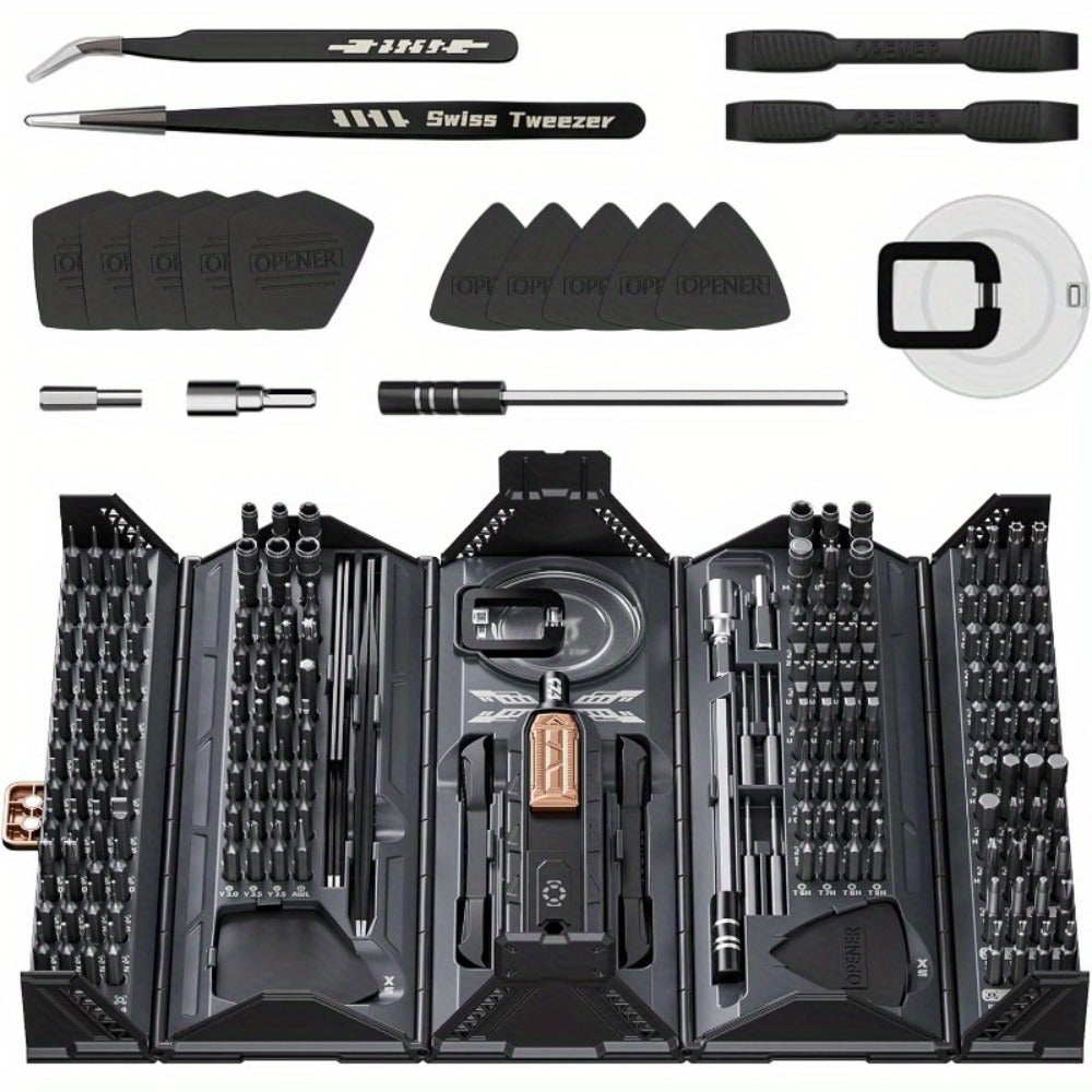 180-in-1 Precision Screwdriver Set – Magnetic Professional Repair Kit for Laptop, Phone, Camera, Tablet, Game Console & Glasses, Angular Container Case Design