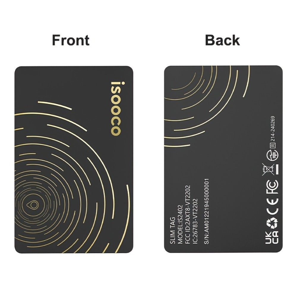 Ultra-Thin Find My Wallet Tracker Card for iPhone – iOS-Only Item Locator with 3-Year Battery, Global Tracking for Wallet Purse Luggage School Bag Work Badge, 1-Pack or 2-Pack