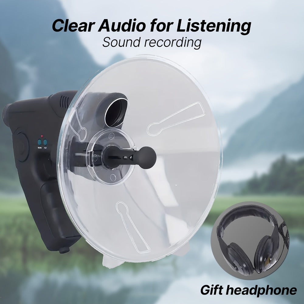 Bionic Ear Monocular Bird Listening Device 8x Magnification, ProSound Digital Sound Amplifier, Long Range 1200M, Noise Cancellation, for Bird Watching Hunting Nature Observation, Halloween Christmas Gift