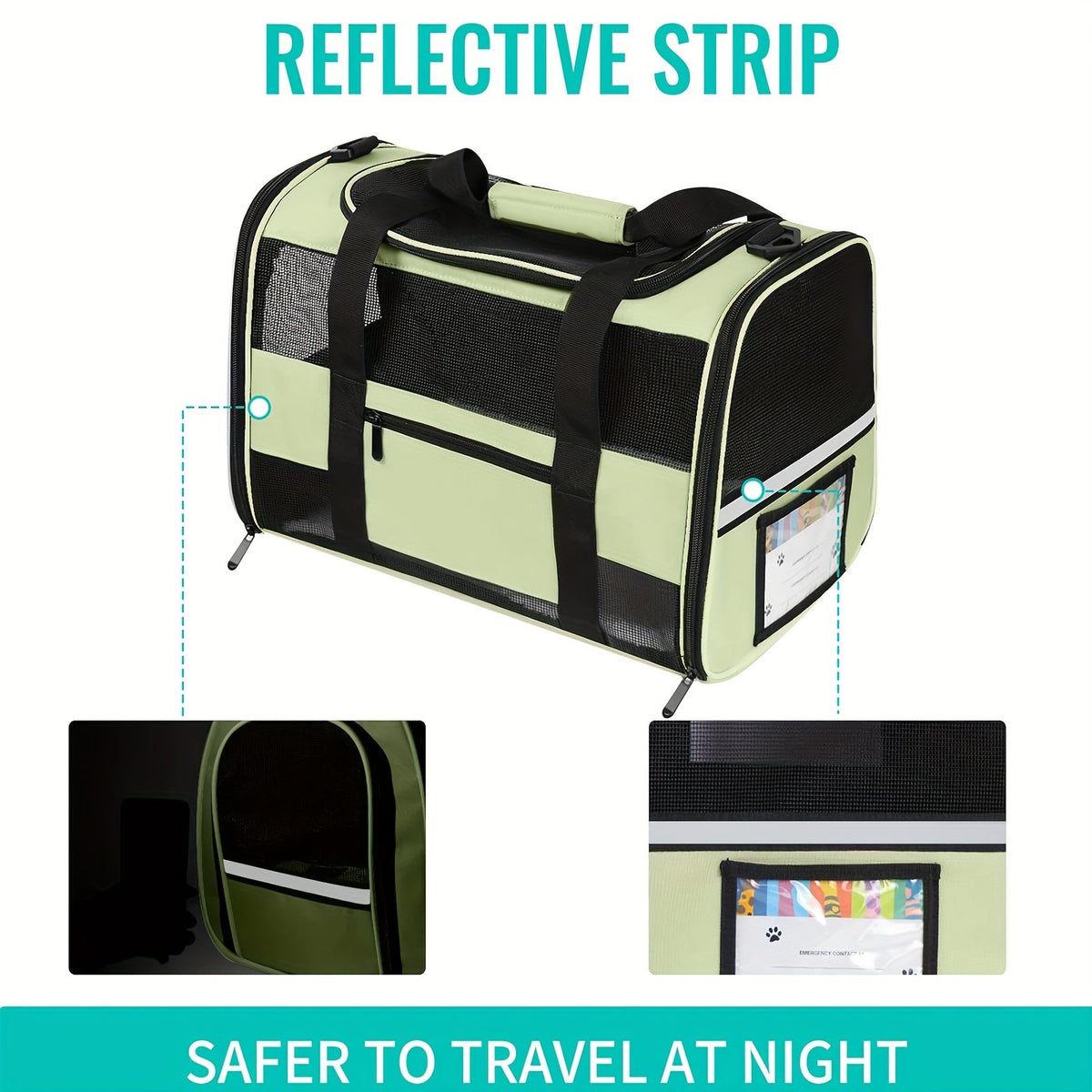 Airline Approved Soft-Sided Pet Carrier | TSA Collapsible Cat & Dog Travel Bag with Fleece Lining, Foldable Bowl, Mesh Ventilation, Safety Zippers, Shoulder Strap & ID Holder for Small Medium Pets