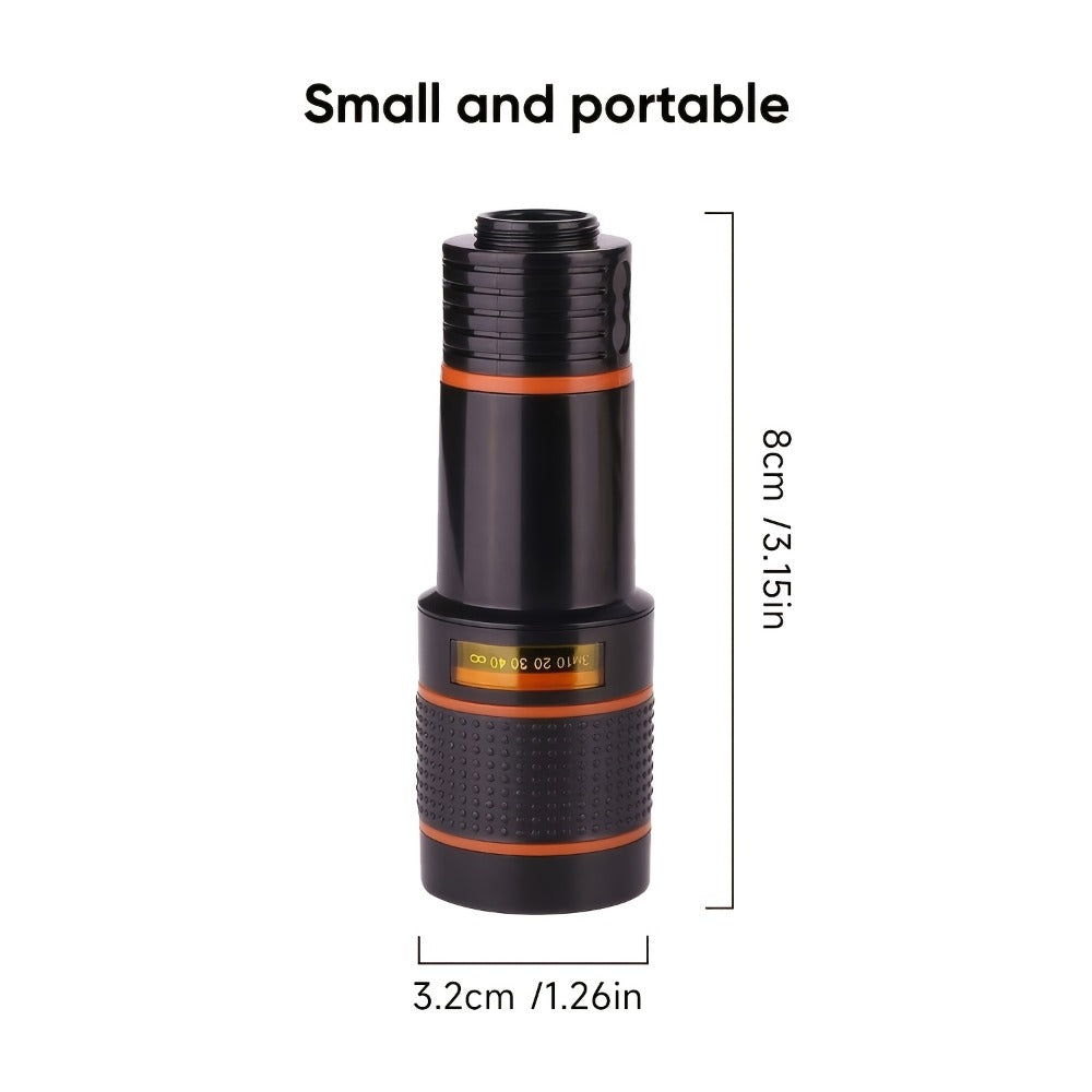 Portable Telephoto Zoom Lens for Smartphone – HD 2-in-1 Wide-Angle & Telephoto Clip-On Mobile Camera Lens, Precision Focus Ring, Universal iPhone & Android Fit, Travel Photography