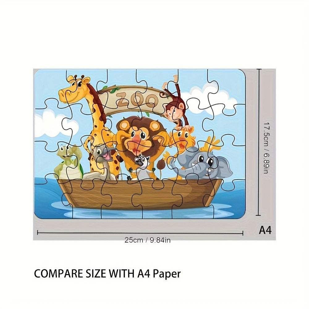 Kids Jigsaw Puzzle Set, 12 Mixed-Theme Puzzles for Hands-On Play