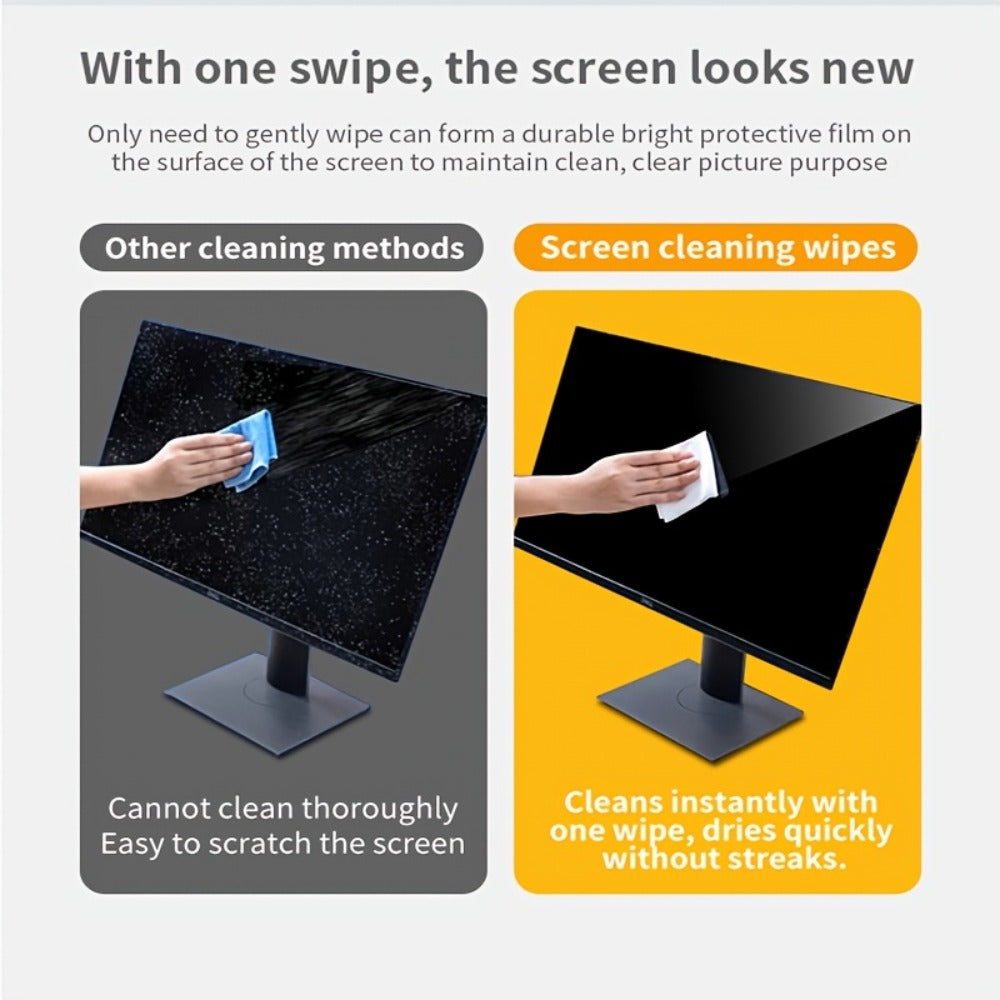 Screen Cleaning Wipes 40/80 Pack Individually Wrapped LCD Cleaner for Phone, Computer, TV, Tablet & Laptop – Portable Dust & Stain Removal Wet Wipes, Essential Home & Office Screen Cleaning Kit