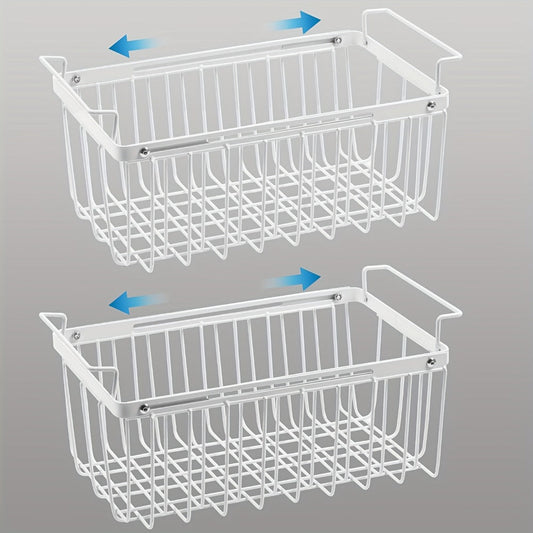 Chest Freezer Organizer Baskets, Expandable 15.6–24.3-Inch Hanging Wire Bins, 2-Pack