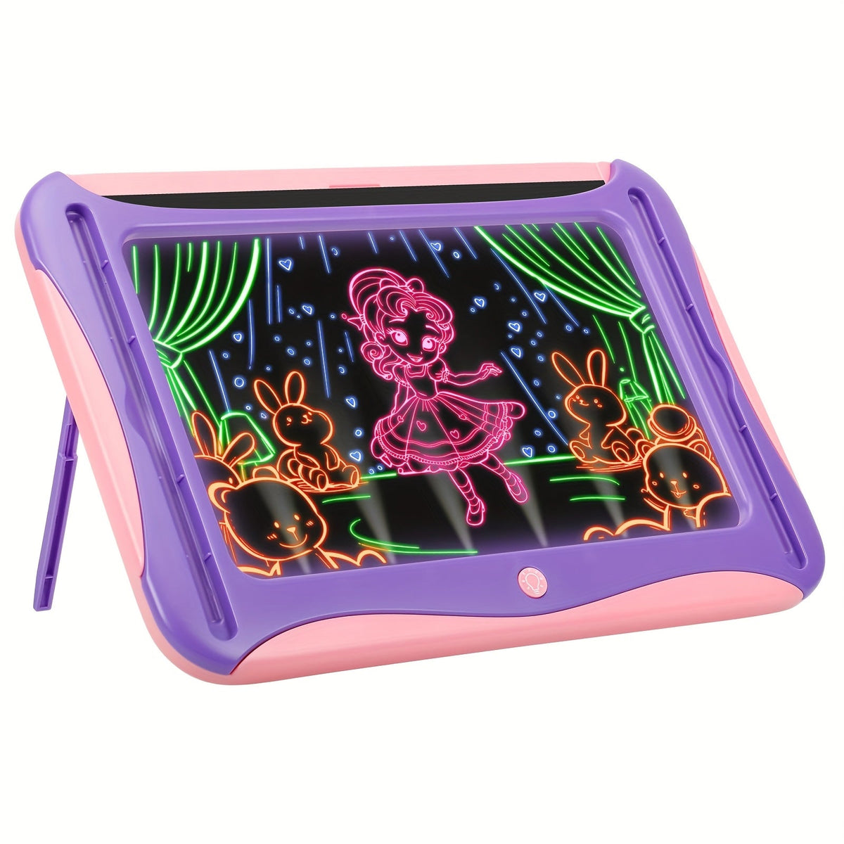 LED Light Up Drawing Board for Kids with 9 Double-Sided Tracing Cards & 6 Markers – Travel Doodle Board, 6 Colors