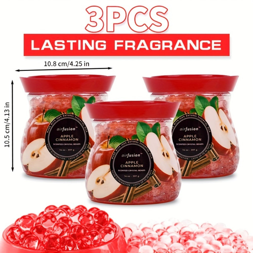 Air Freshener Scented Beads 3-Pack – Long-Lasting Fragrance Beads, Multi-Purpose Odor Eliminator for Home, Car, Closet, Bathroom & Office, Essential Oil Aromatherapy, 6 Scents Available