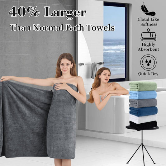 Extra Large Microfiber Bath Sheet Set, 4-Pack Soft and Fluffy, 35 x 70 Inches