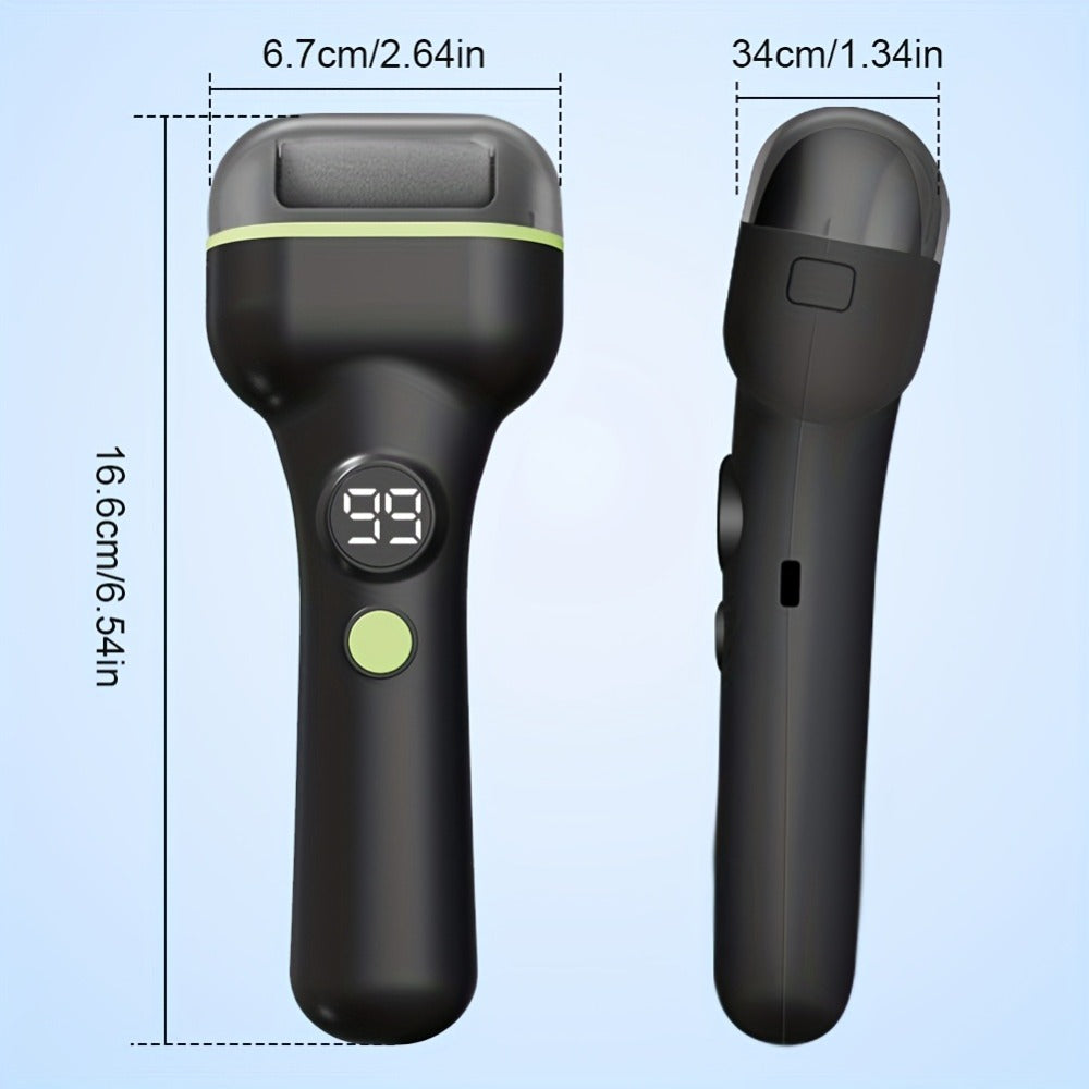 Hard Skin Remover for Feet Electric 14-in-1 Professional Pedicure Kit Rechargeable Foot Grinder 3 Rollers 2 Speed Dead Skin Callus Scrubber Cracked Heel Foot File Complete Set Black