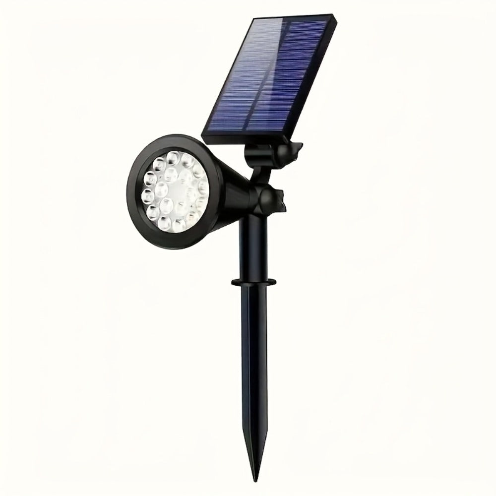 Solar Landscape Lights 2-in-1 Wall & Ground – Independent Adjustable Solar Panel Auto On/Off | 8 Color Modes Outdoor Solar Spotlight for Garden, Driveway, Sidewalk & Pool Area | IP44 Waterproof