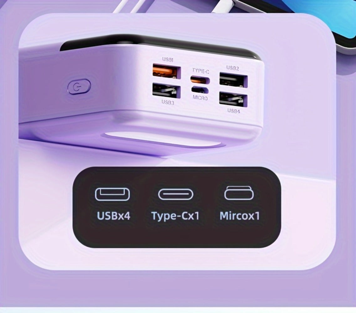 60000mAh Power Bank 22.5W Fast Charging with Built-in Light LED Power Display Removable Emergency Battery Pack for Android iPhone Phones Tablets Outdoor Travel Camping