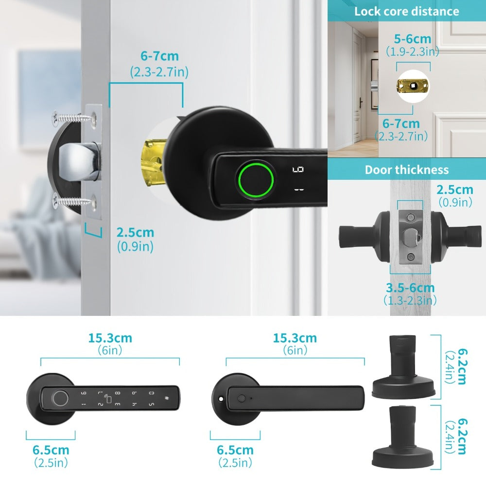 NFC Smart Deadbolt Lock 5-in-1 with Fingerprint, Password, App & Alexa - NFC Tap Keyless Entry for Home & Apartment, Single & Double Row, Keys Included, Easy DIY Install
