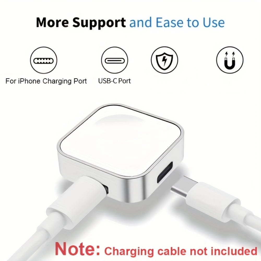 Apple Watch Magnetic Charging Cable Portable Charger, Compatible with iWatch Ultra 2 Series 10 9 8 7 6 SE SE2, USB-A Adapter Magnetic Docking, Compact Travel & Bedside Smartwatch Charger – 6 Colors Available