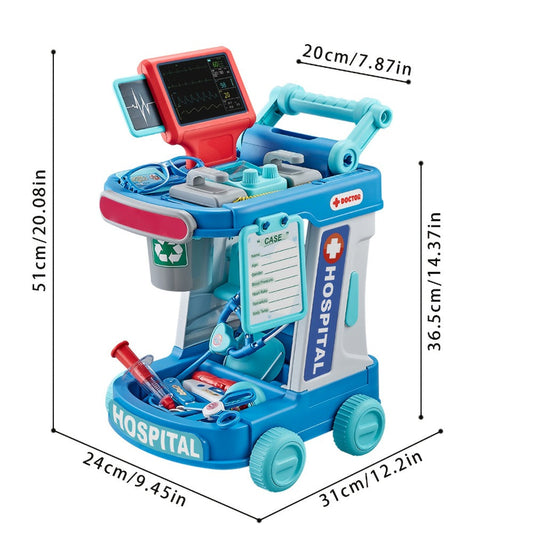 Kids Doctor Play Set with Medical Trolley for Pretend Clinic Role-Play
