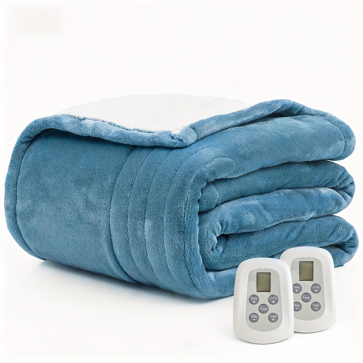 Dual Control Electric Heated Blanket with 10 Heat Levels - 10-Hour Auto Shutoff, Overheat Protection, Fast Heating, Soft Flannel, Machine Washable, 4 Sizes & 4 Colors, Bedroom Gift Blanket