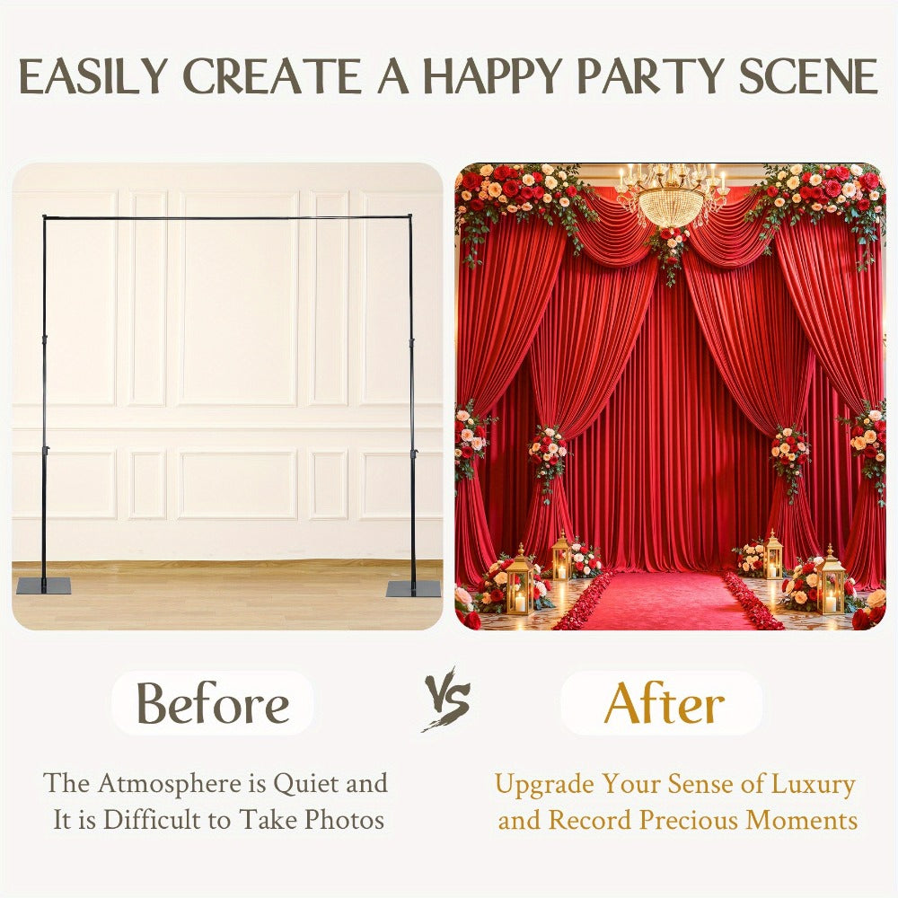 2-Pack 10x10ft Spandex Photography Backdrop Curtains - Wrinkle-Resistant Polyester Background Cloth with Pole Pockets for Weddings, Birthdays, Banquets & Photo Studio Events
