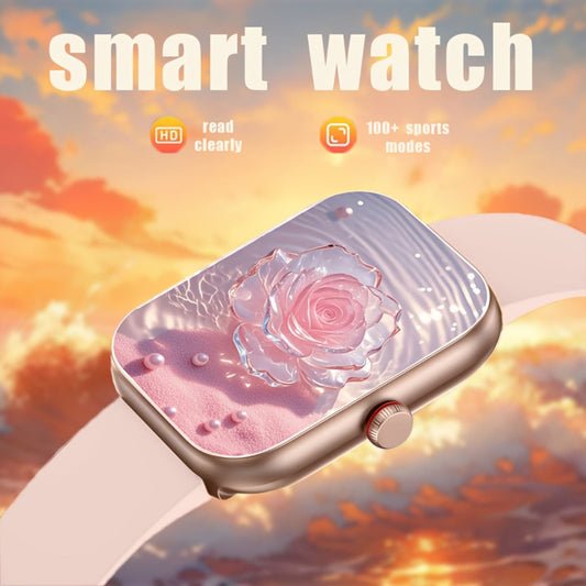 Smart Watch with Remote Photo Control & HD Voice Calling, Large Screen Unisex Smartwatch, Message Notifications, Multiple Sport Modes, Heart Rate Sleep Tracker, Compatible with iPhone & Android – Black Pink Silver Gold 5 Colors