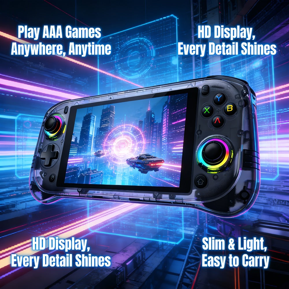 J55 Online Multiplayer Handheld Game Console – 5.5 Inch Large Screen, Open-Source System, 64GB Storage, Ultra-Long Battery Life, Global Online Gaming, High-End Portable Edition, Perfect Holiday Gift